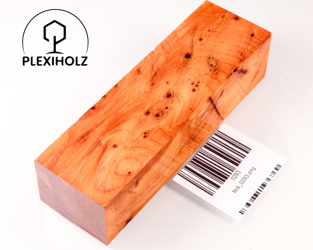 Thuja Maser Griffblock stabilisiert | 120x40x30 | plexiholz | burl handle | 0293