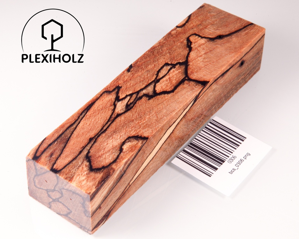 Buche gestockt Griffblock stabilisiert | 150x40x30 | plexiholz | knife handle | 0306