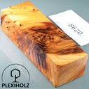 Thuja Maser Griffblock stabilisiert | 120x40x30 | plexiholz | 8620