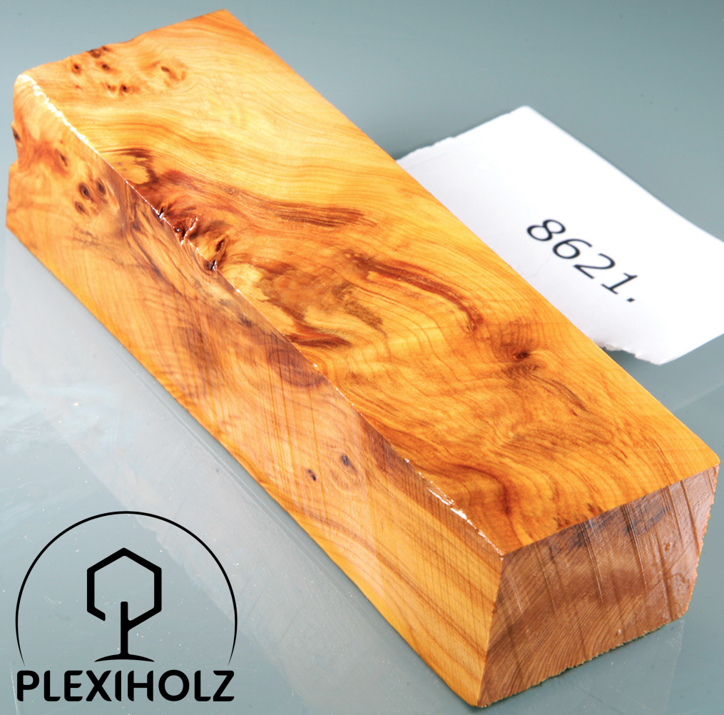 Thuja Maser Griffblock stabilisiert | 130x40x30 | plexiholz | 8621